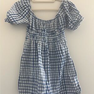 Urban Outfitters Blue and White Checkered Mini Dress